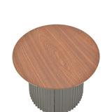 Masuta de cafea Dovel, MDF si metal, D70x45 cm - Nuc-Negru