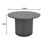 Masuta de cafea Dovel, MDF si metal, D70x45 cm - Nuc-Negru