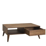 Masuta Cafea cu sertar SHP-655-DD-1 Home Collection® Living, Alb - Maro - Natur, 110x42x65 cm - Maro | SKU: SHP-655-OO-1