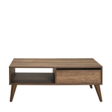 Masuta Cafea cu sertar SHP-655-DD-1 Home Collection® Living, Alb - Maro - Natur, 110x42x65 cm - Maro | SKU: SHP-655-OO-1