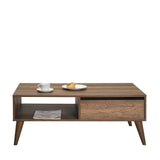 Masuta Cafea cu sertar SHP-655-DD-1 Home Collection® Living, Alb - Maro - Natur, 110x42x65 cm - Maro | SKU: SHP-655-OO-1