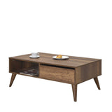 Masuta Cafea cu sertar SHP-655-DD-1 Home Collection® Living, Alb - Maro - Natur, 110x42x65 cm - Maro | SKU: SHP-655-OO-1