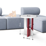 Masuta Cafea Lateral Luna Twist, Alb, 40x47x40 cm - stejar alb