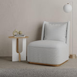Masuta Cafea Lateral Luna Twist, Alb, 40x47x40 cm - stejar alb