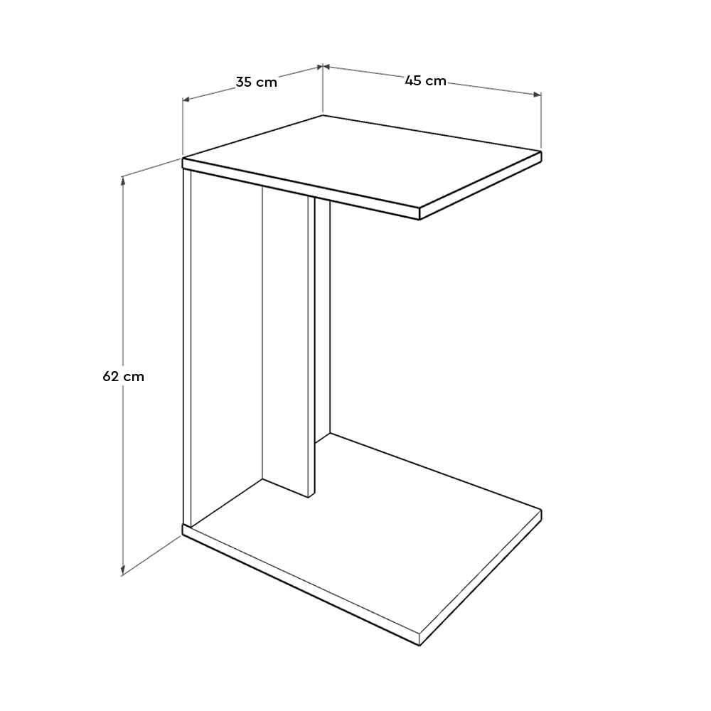 Masuta Cafea Laterala SHP-108-PP-1 Home Collection® C shape cu roti, Alb - Nuc - Stejar - Mov, 35x65x45 cm - Alb | SKU: SHP-108-PP-1, SHP-108-OO-1, SHP-108-FF-1, SHP-108-UU-1