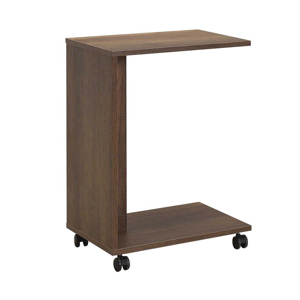 Masuta Cafea Laterala SHP-108-PP-1 Home Collection® C shape cu roti, Alb - Nuc - Stejar - Mov, 35x65x45 cm - Nuc | SKU: SHP-108-PP-1, SHP-108-OO-1, SHP-108-FF-1, SHP-108-UU-1
