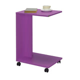 Masuta Cafea Laterala SHP-108-PP-1 Home Collection® C shape cu roti, Alb - Nuc - Stejar - Mov, 35x65x45 cm - Mov | SKU: SHP-108-PP-1, SHP-108-OO-1, SHP-108-FF-1, SHP-108-UU-1