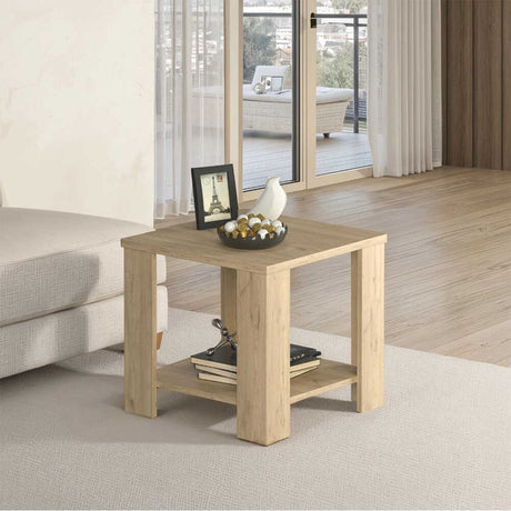 Masuta Cafea Laterala SHP-550-FF-1 Home Collection® New Line, Maro - Natur - Stejar, 50x48x50 cm