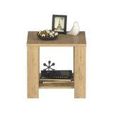 Masuta Cafea Laterala SHP-550-FF-1 Home Collection® New Line, Maro - Natur - Stejar, 50x48x50 cm - Stejar | SKU: SHP-550-FF-1
