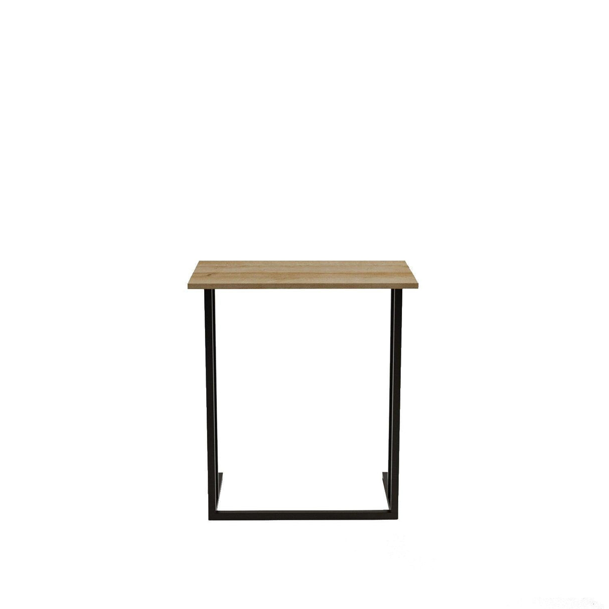 Masuta Cafea Laterala Landhot cadru Metal, Nuc - Stejar, 60x73x40 cm - Stejar