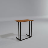 Masuta Cafea Laterala Landhot cadru Metal, Nuc - Stejar, 60x73x40 cm - Nuc