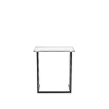 Masuta Cafea Laterala Landhot cadru Metal, Nuc - Stejar, 60x73x40 cm - Nuc