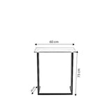 Masuta Cafea Laterala Landhot cadru Metal, Nuc - Stejar, 60x73x40 cm - Stejar