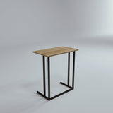 Masuta Cafea Laterala Landhot cadru Metal, Nuc - Stejar, 60x73x40 cm - Stejar