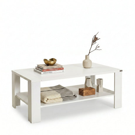 Masuta Cafea Rectangular SHP-695-DD-1 Home Collection® Living, Alb - Maro, 110x42x65 cm