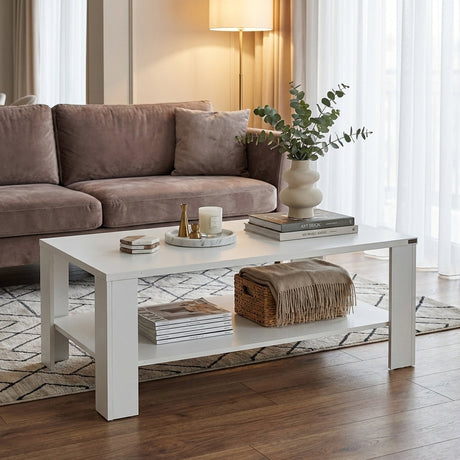 Masuta Cafea Rectangular SHP-695-DD-1 Home Collection® Living, Alb - Maro, 110x42x65 cm