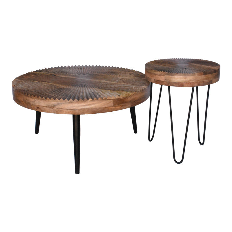 Masuta de cafea Set 2 piese, Metal, Natural