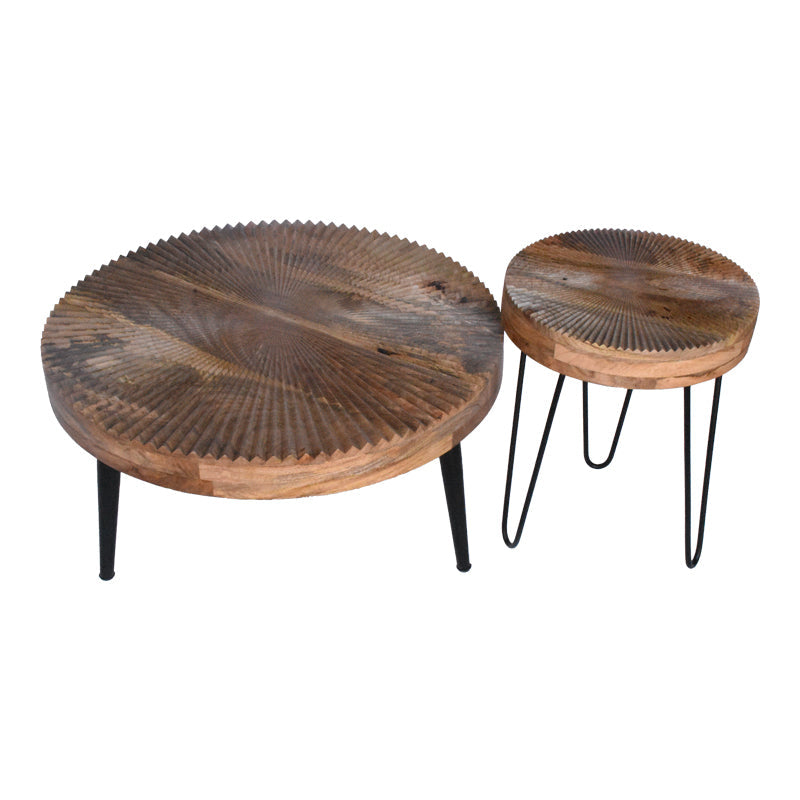 Masuta de cafea Set 2 piese, Metal, Natural