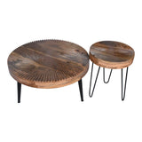 Masuta de cafea Set 2 piese, Metal, Natural