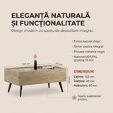 Masuta de cafea SHP-701-FF-1 Home Collection® Luna, Stejar, 103x45x60 cm