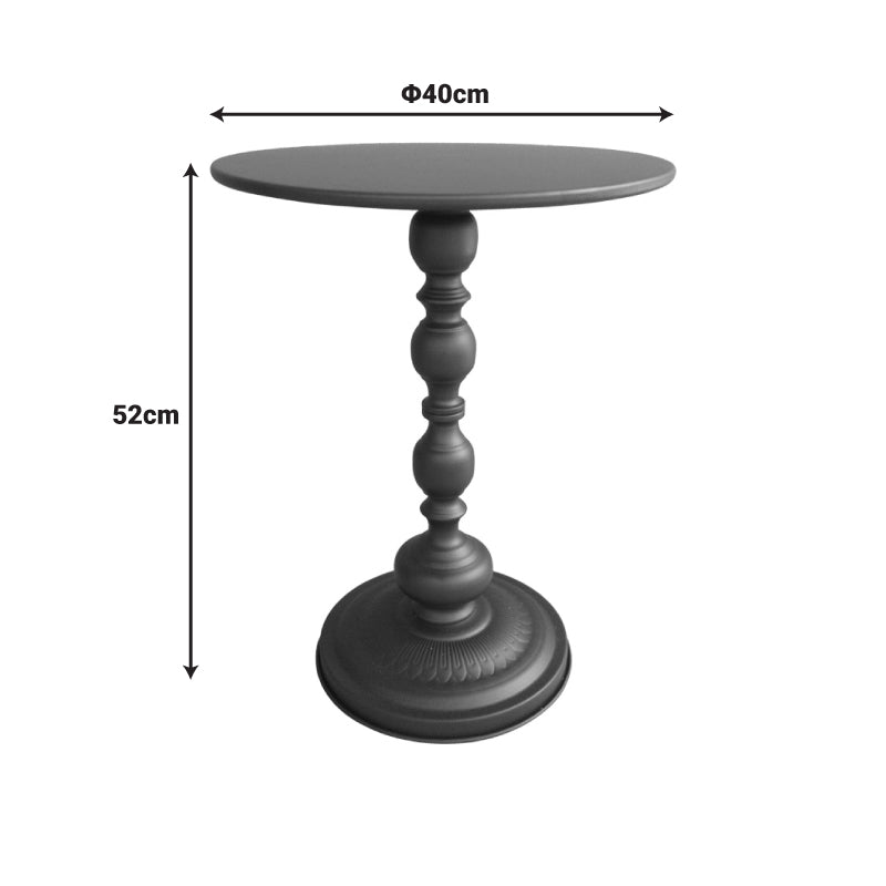 Măsuță auxiliară metalică Anesor, Metal, Diverse culori, 40x52 cm - Negru