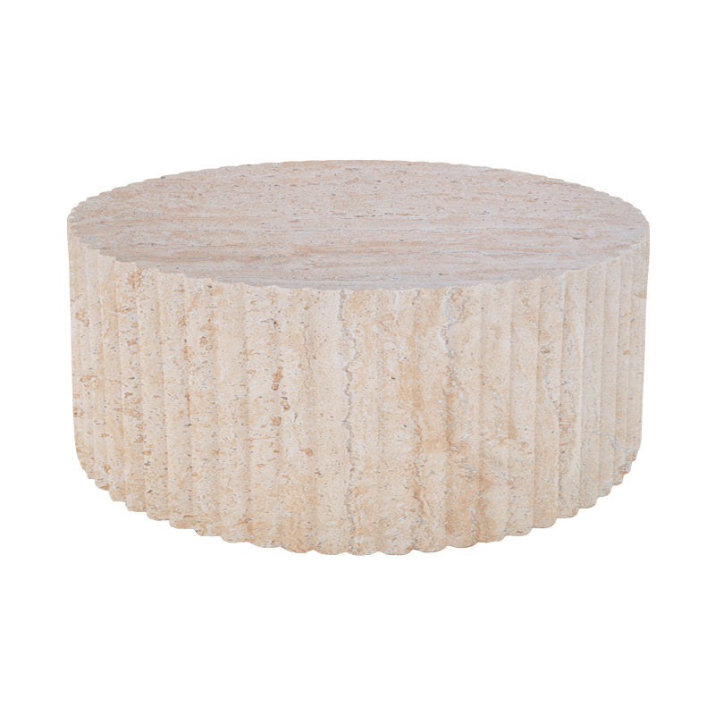Masuta de cafea Binero, Gri - Travertin, D106x45 cm - Travertin