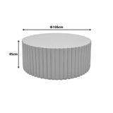Masuta de cafea Binero, Gri - Travertin, D106x45 cm - Gri