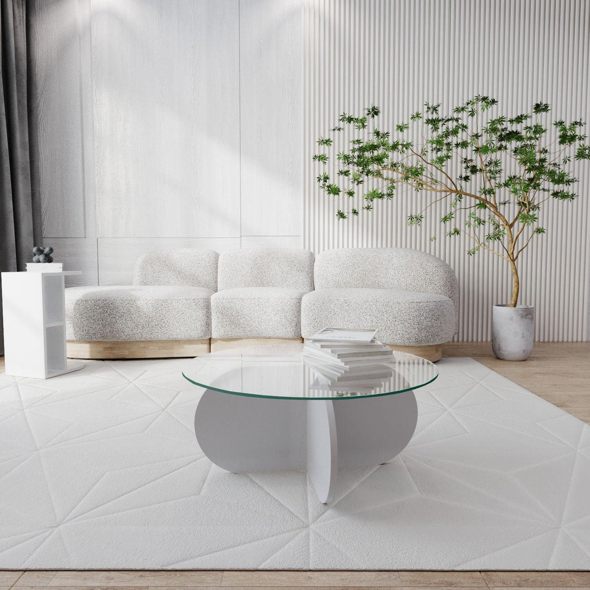 Masuta de cafea Bubble - White, Alb, 75x35x75 cm
