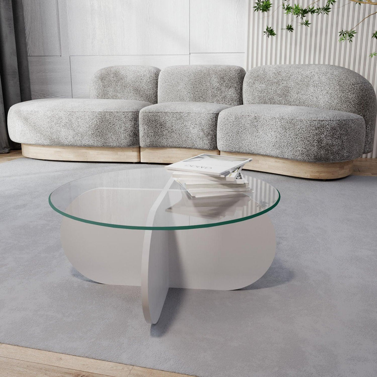Masuta de cafea Bubble - White, Alb, 75x35x75 cm