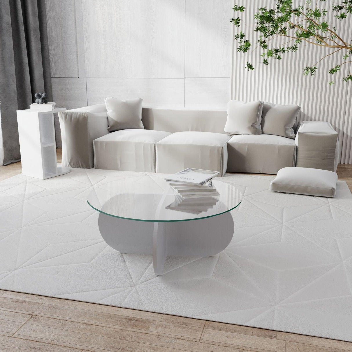 Masuta de cafea Bubble - White, Alb, 75x35x75 cm