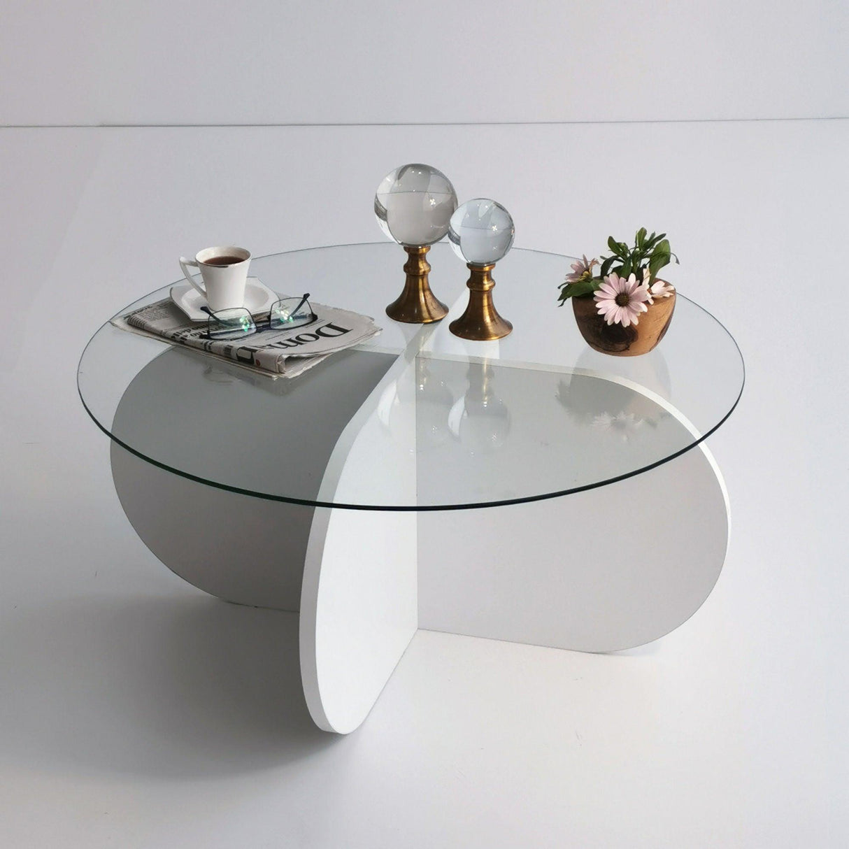 Masuta de cafea Bubble - White, Alb, 75x35x75 cm
