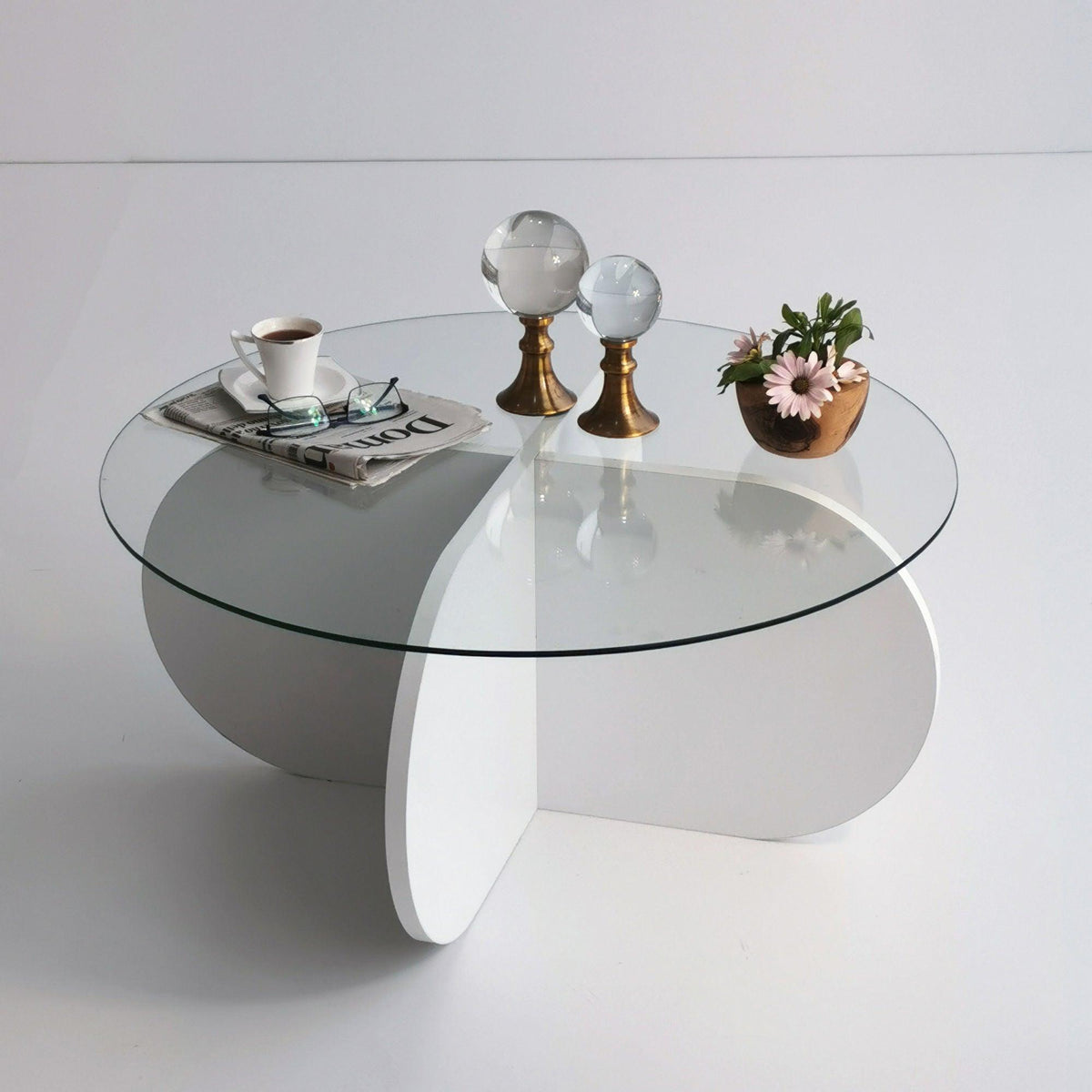 Masuta de cafea Bubble - White, Alb, 75x35x75 cm