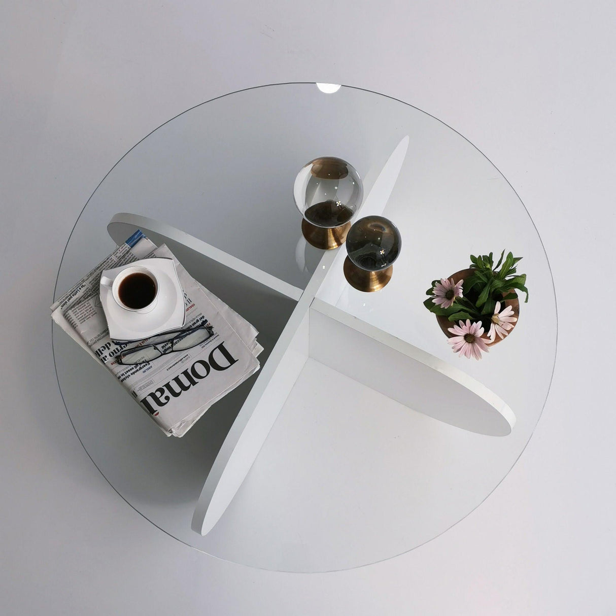 Masuta de cafea Bubble - White, Alb, 75x35x75 cm