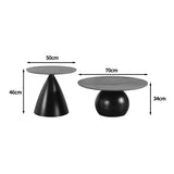 Masuta de cafea Caple, Metal - Alb