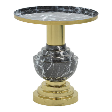 Masuta de cafea Cogent metal negru, auriu, 46x46x50 cm
