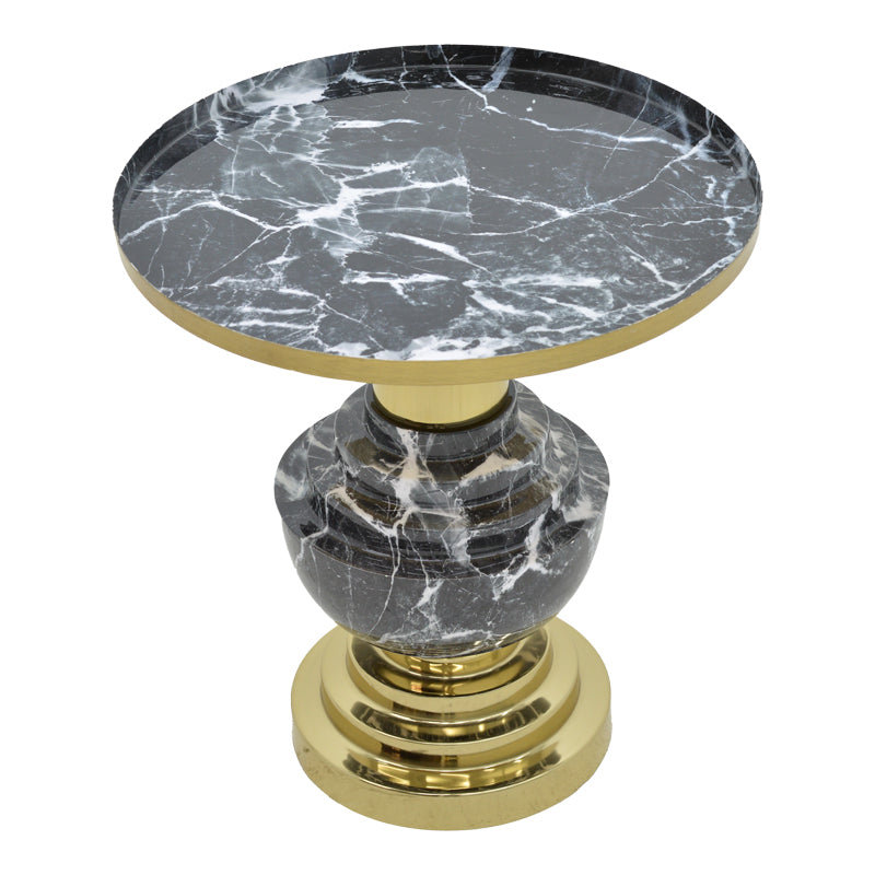 Masuta de cafea Cogent metal negru, auriu, 46x46x50 cm, imagine suplimentara