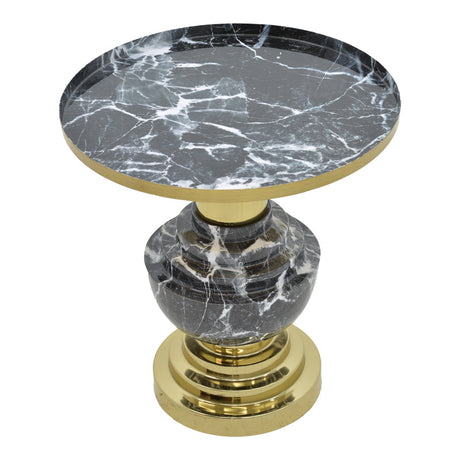 Masuta de cafea Cogent metal negru, auriu, 46x46x50 cm