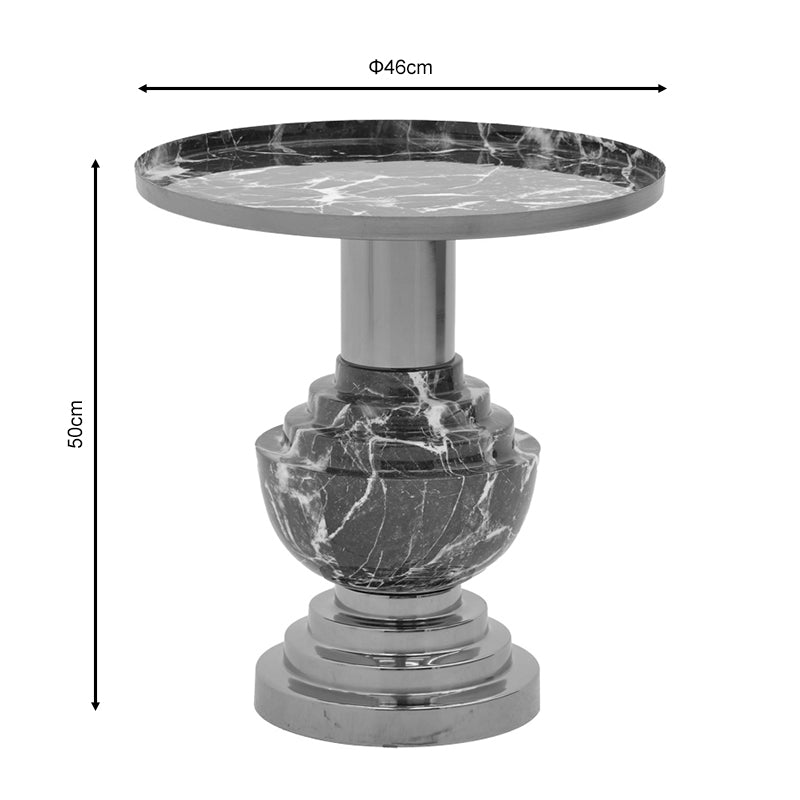 Masuta de cafea Cogent metal negru, auriu, 46x46x50 cm, perspectiva suplimentara
