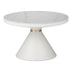 Masuta de cafea Coozlin metal marmura, alba, D70x40 cm