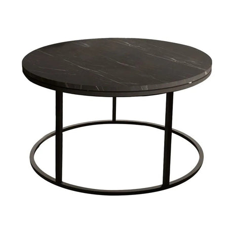 Măsuță de cafea cu aspect de marmură Sikele, metal, negru, 60x40 cm