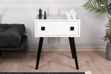 Masuta de cafea cu Design de Masa Sah, White, Alb, 50x60x50 cm