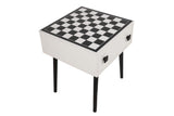 Masuta de cafea cu Design de Masa Sah, White, Alb, 50x60x50 cm