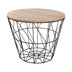 Masuta de Cafea cu stand metal, Negru, 38x38 cm