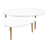 Masuta de cafea din alb-Natural Monty, 116x46x6 cm