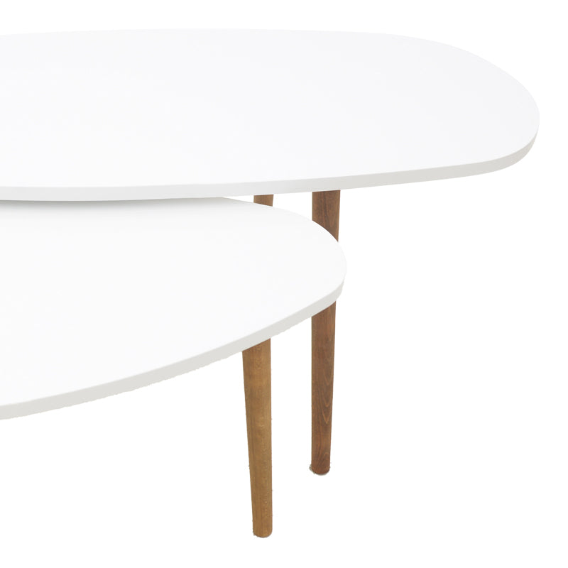 Masuta de cafea din alb-Natural Monty, 116x46x6 cm