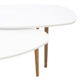 Masuta de cafea din alb-Natural Monty, 116x46x6 cm