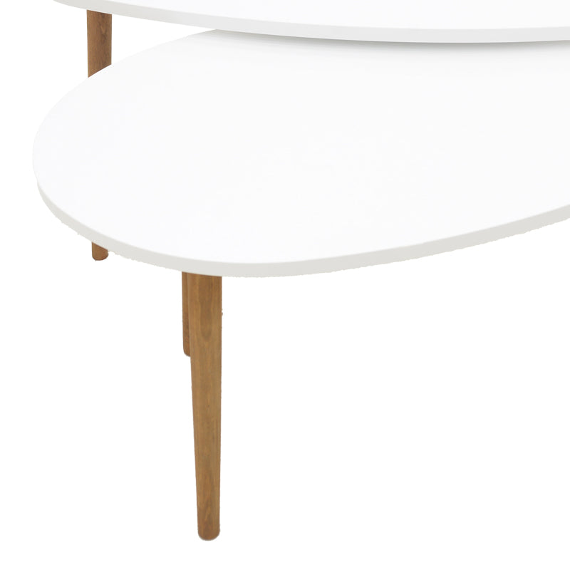 Masuta de cafea din alb-Natural Monty, 116x46x6 cm