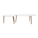 Masuta de cafea din alb-Natural Monty, 116x46x6 cm