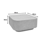 Masuta de cafea Doric, Aspect travertin, Travertin, 80x80x38 cm