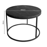 Masuta de cafea Drion  marmura neagra-metal negru D60x40cm - Masuta de cafea Drion  marmura neagra-metal negru D60x40cm